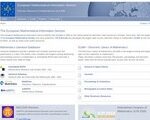 Zrzut strony Europejskiego Matematycznego Serwisu Informacyjnego (po angielsku)
