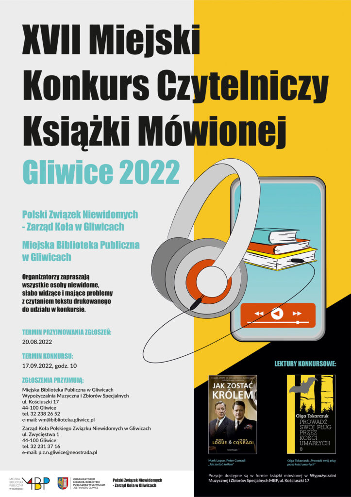 Informacja o 17. Miejskim Konkursie Czytelniczym Książki Mówionej, Gliwice 2022