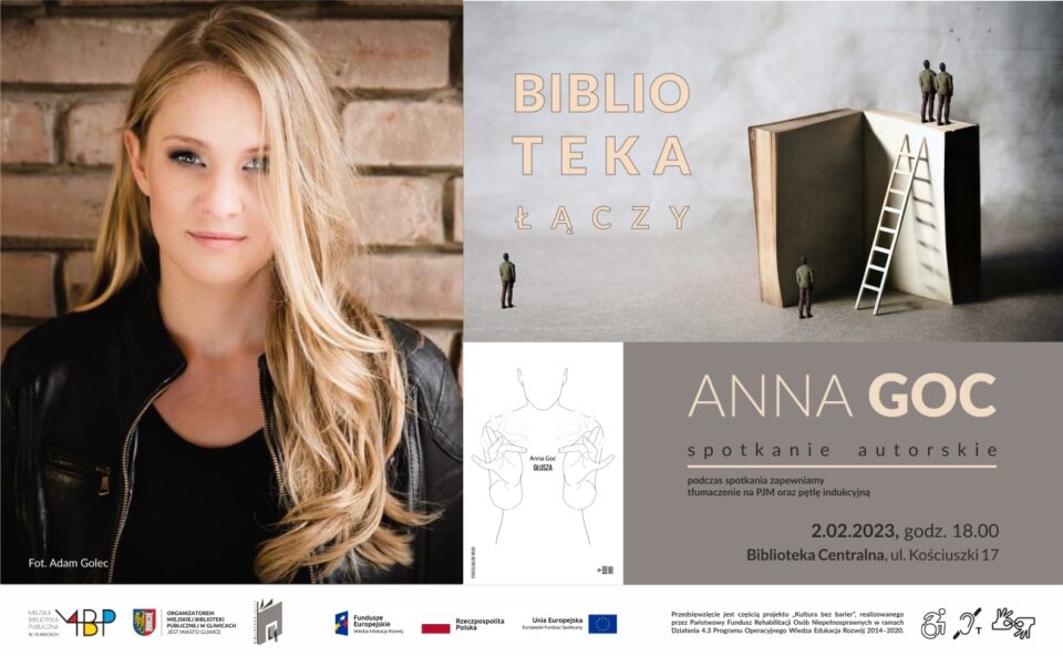 Baner z informacją o spotkaniu autorskim