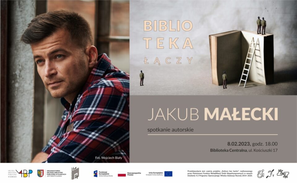 Baner z informacją o spotkaniu autorskim