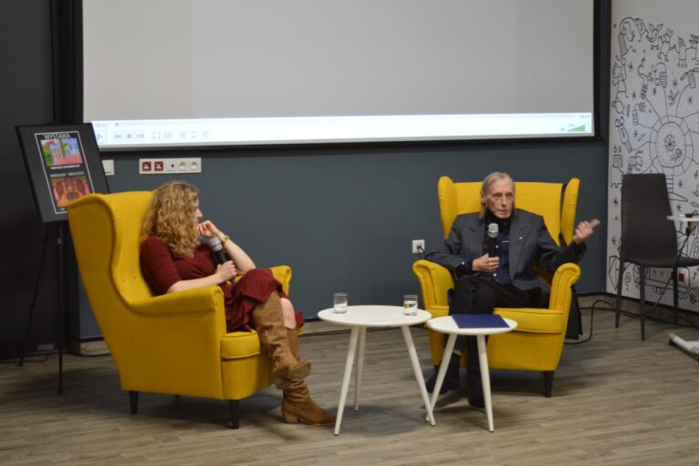 Prowadząca spotkanie Sandra Staletowicz i Jacek Ukleja.