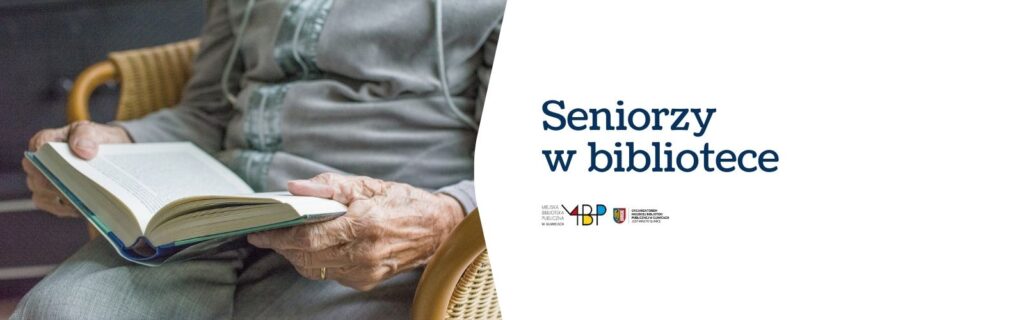 Baner z informacją o bibliotece dla seniorów