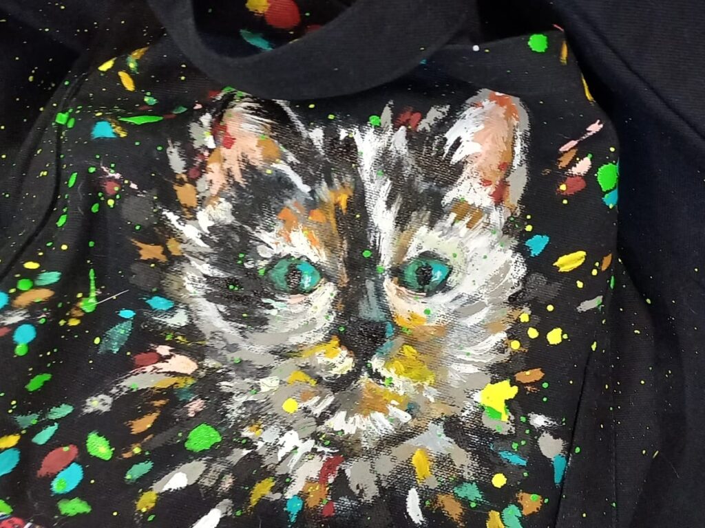 Torba z malowanym motywem kota