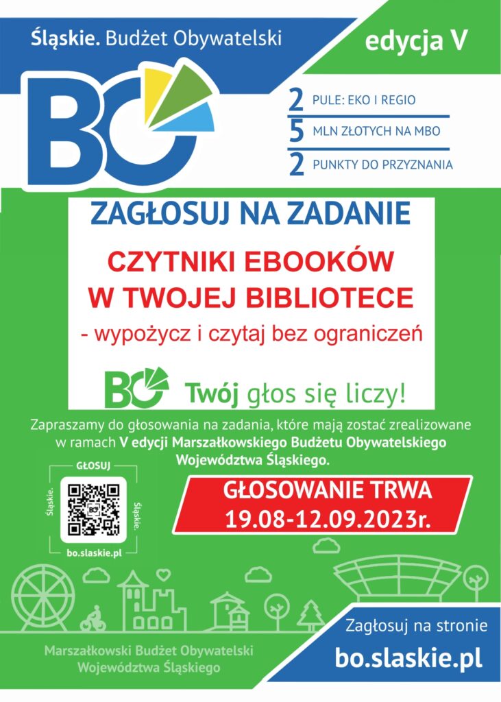 Plakat z informacją V edycji Marszałkowskiego Budżetu Obywatelskiego