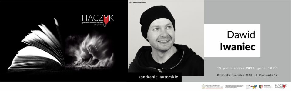 Baner z informacją o spotkaniu autorskim