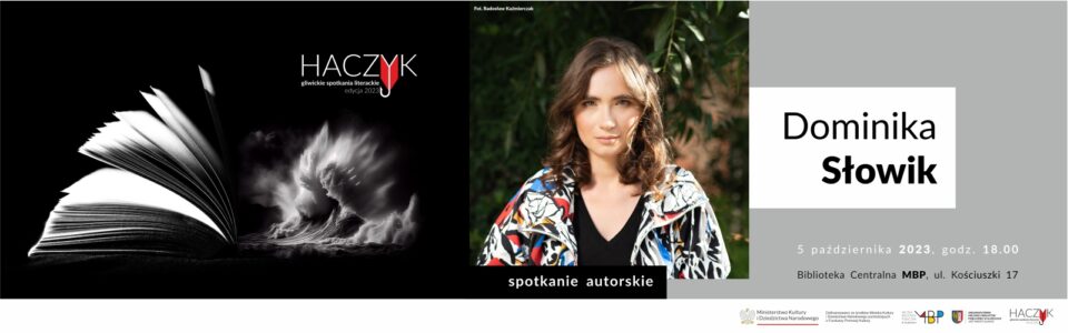 Baner z informacją o spotkaniu autorskim