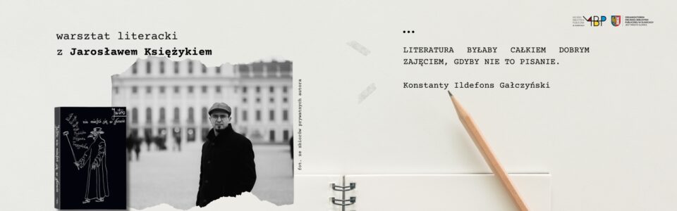 Baner z informacją o warsztacie literackim