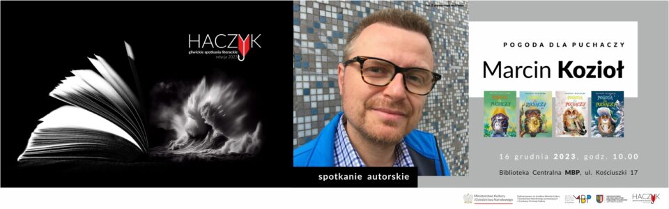 Baner z informacją o spotkaniu autorskim