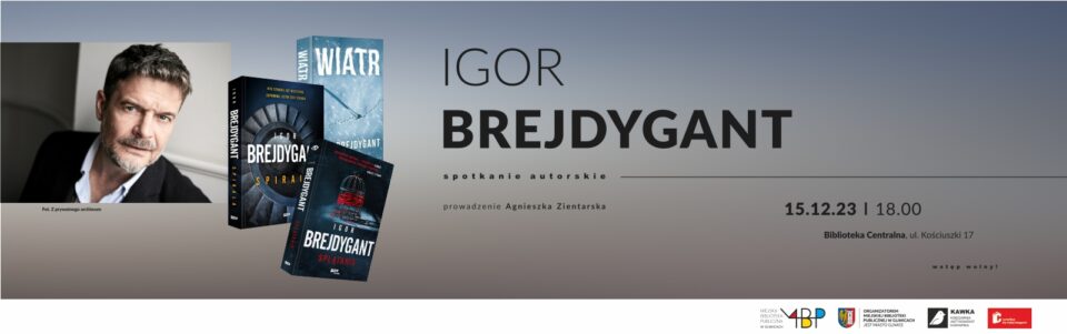 Baner z informacją o spotkaniu autorskim