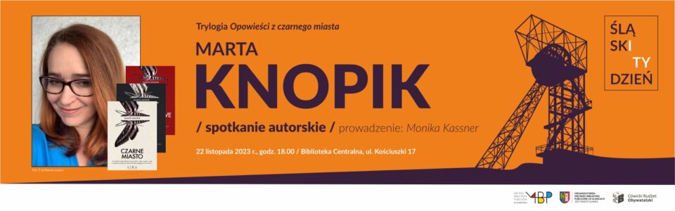 Baner z informacją o spotkaniu autorskim w ramach Śląskiego Tygodnia