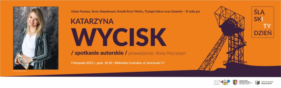 Baner z informacją o spotkaniu autorskim