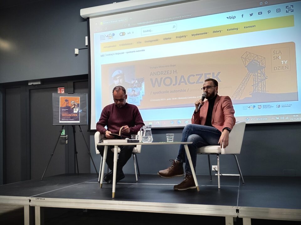 Andrzej H. Wojaczek i Jakub Strumień wtedy on mówi