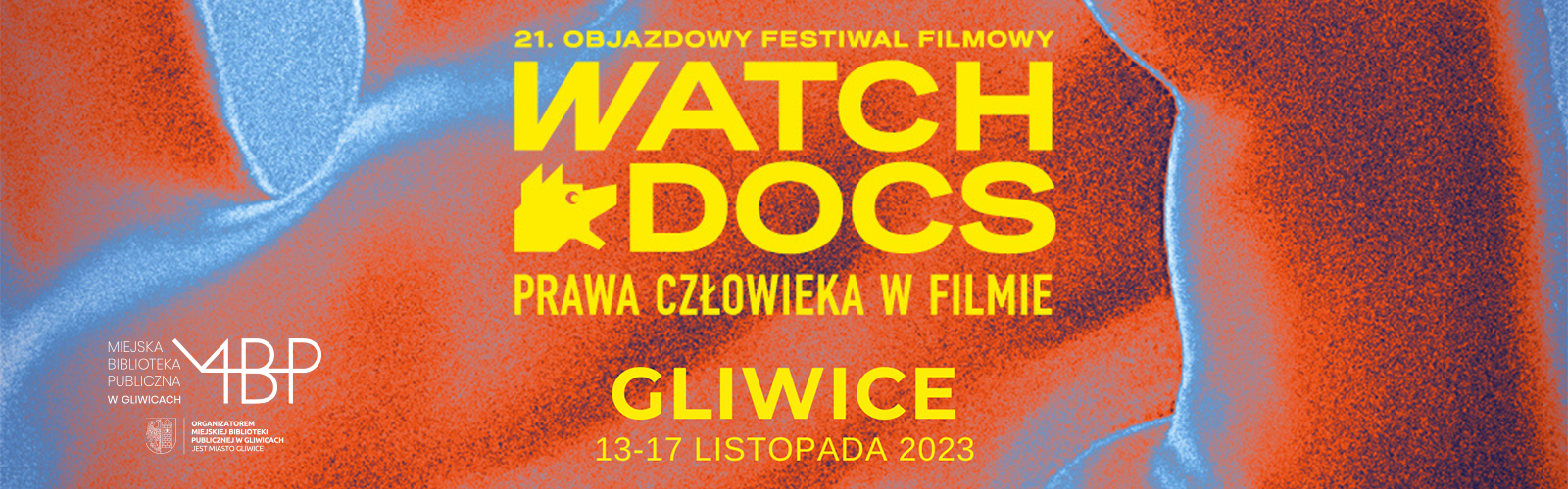 Baner z informacją o festiwalu Watch Docs
