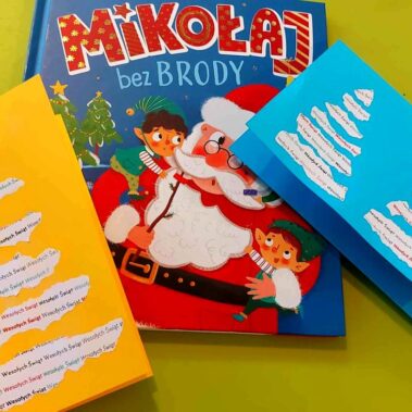 Kartki i książka o Mikołaju bez brody