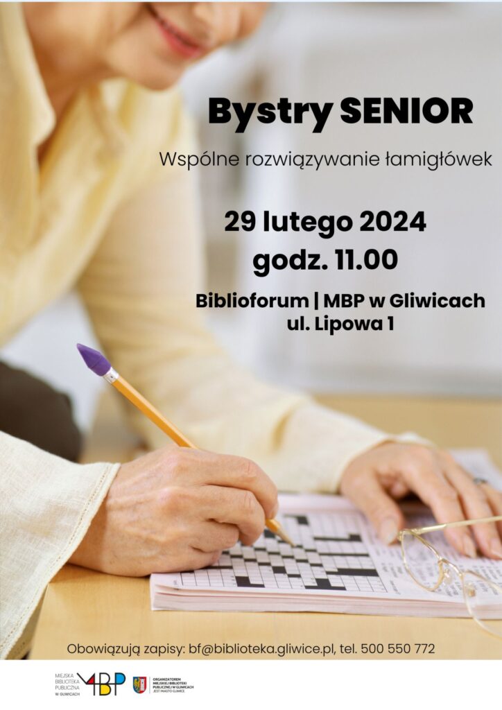 Plakat z informacją o zajęciu dla seniorów