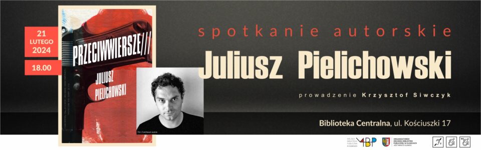 Baner z informacją o spotkaniu autorskim