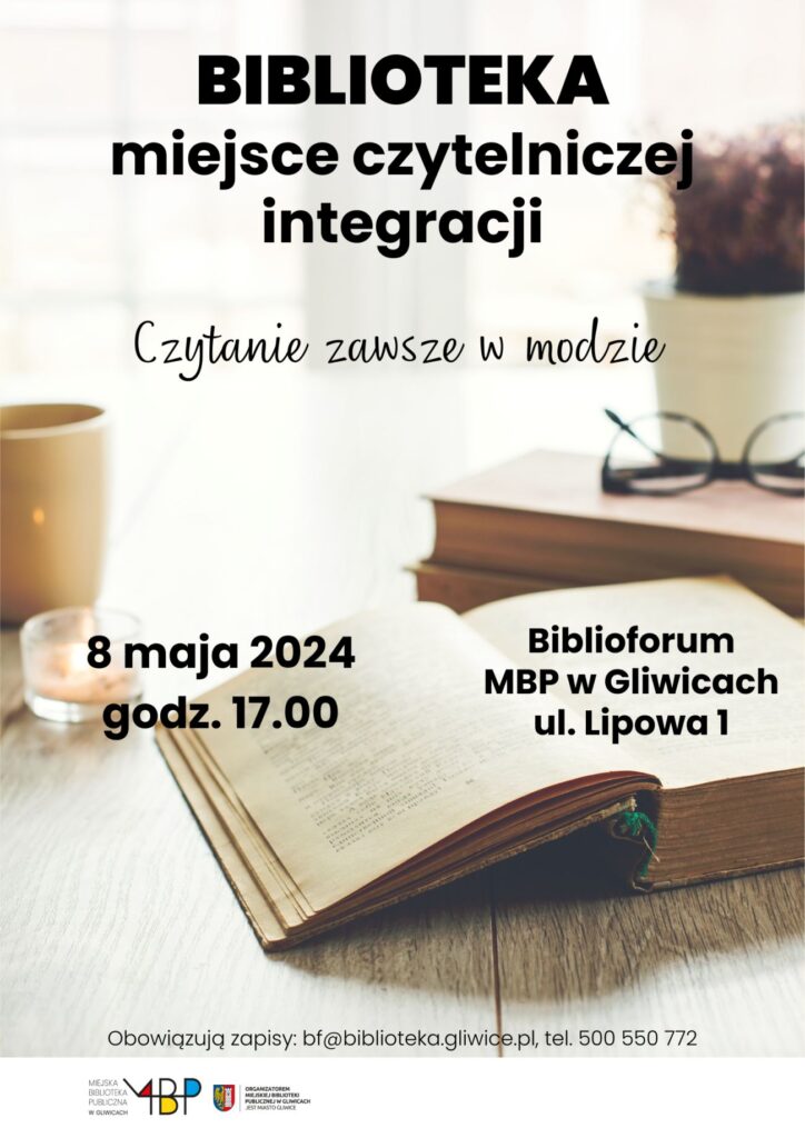 Plakat z informacją o czytelniczej integracji w Biblioforum