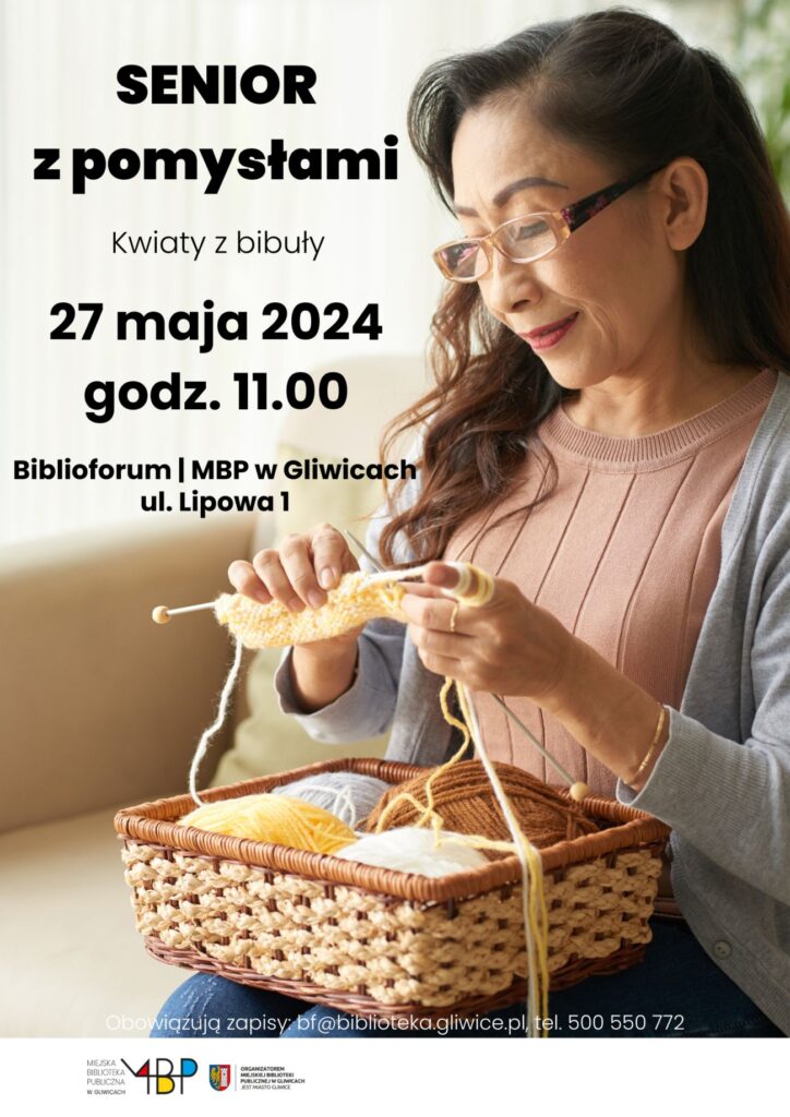 Plakat z informacją o zajęciu dla seniorów