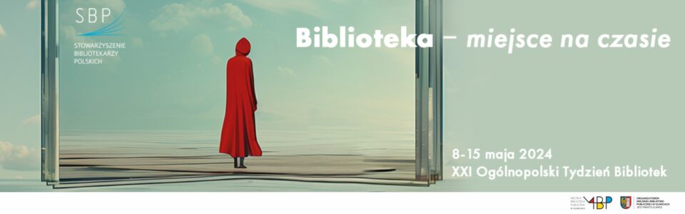 Baner z informacją o Tygodniu Bibliotek