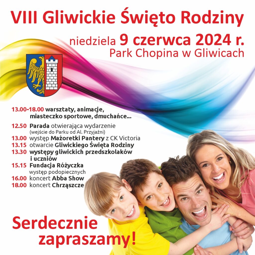 Baner z zaproszeniem na VIII Gliwickie Święto Rodziny