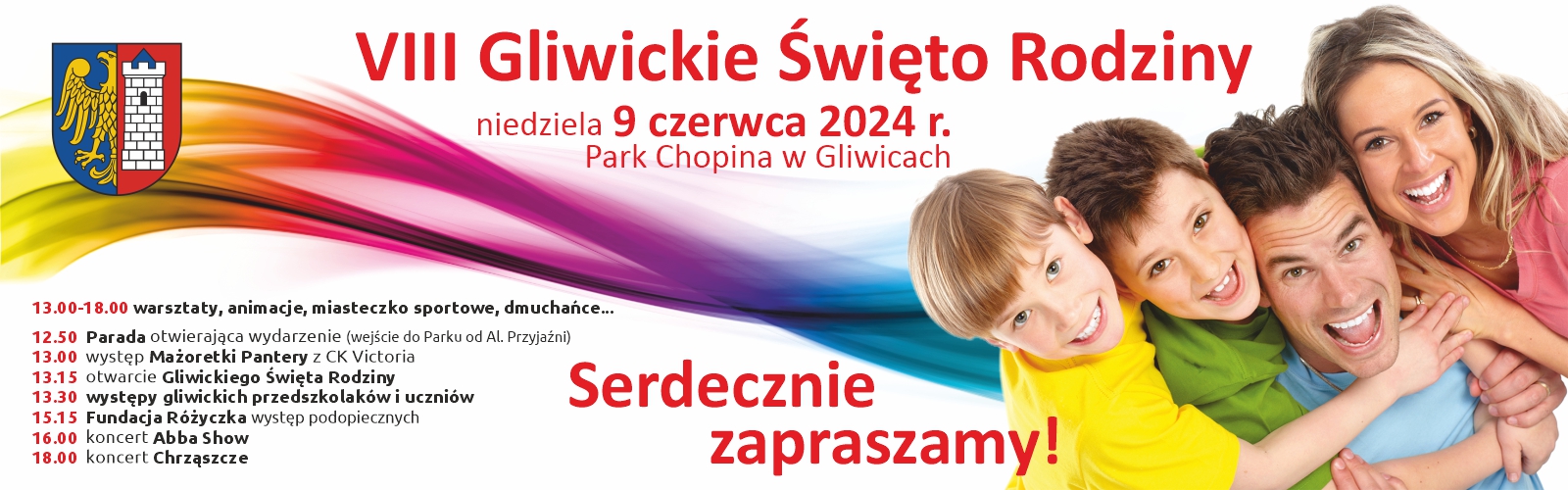 Baner z zaproszeniem na VIII Gliwickie Święto Rodziny