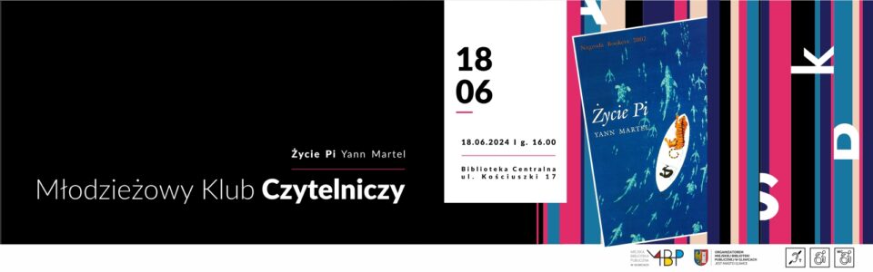 Baner z informacją o Młodzieżowym Klubie Czytelniczym