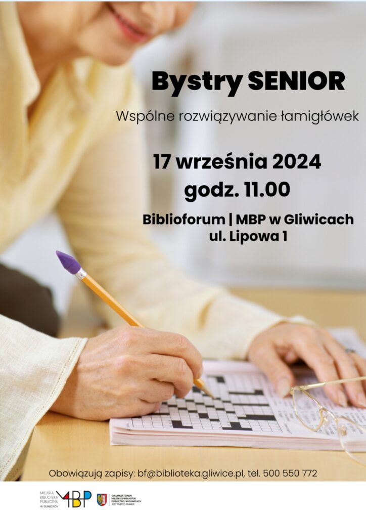 Plakat z informacją o zajęciu dla seniorów