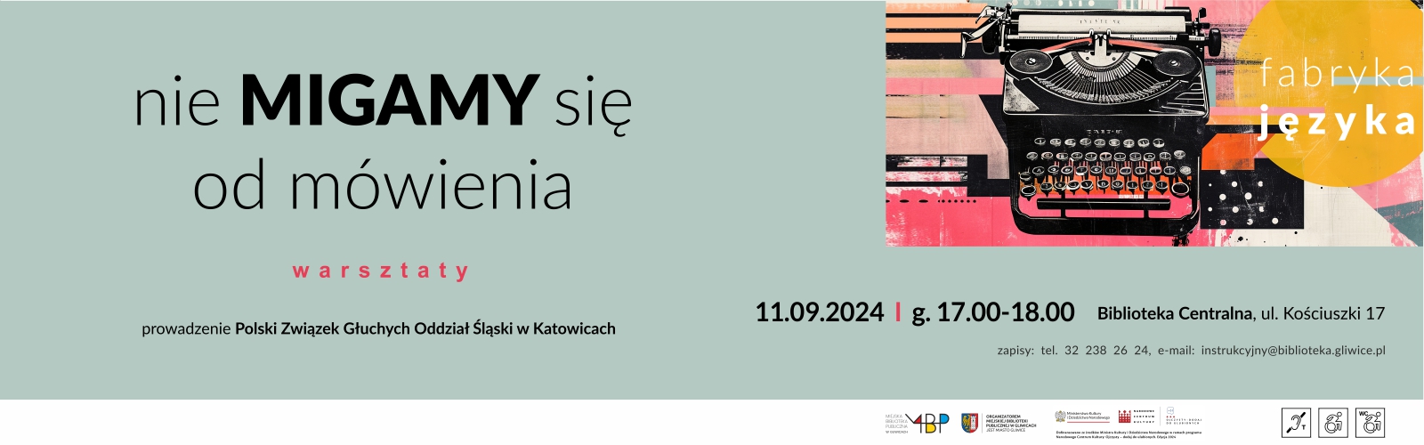 Baner z informacją o warsztatach