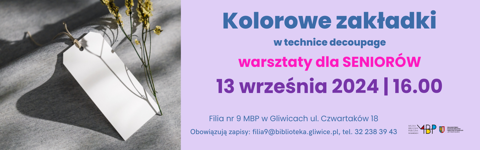 Baner z informacją o warsztatach