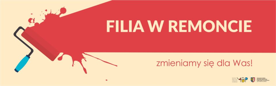 Baner z informacją o remoncie