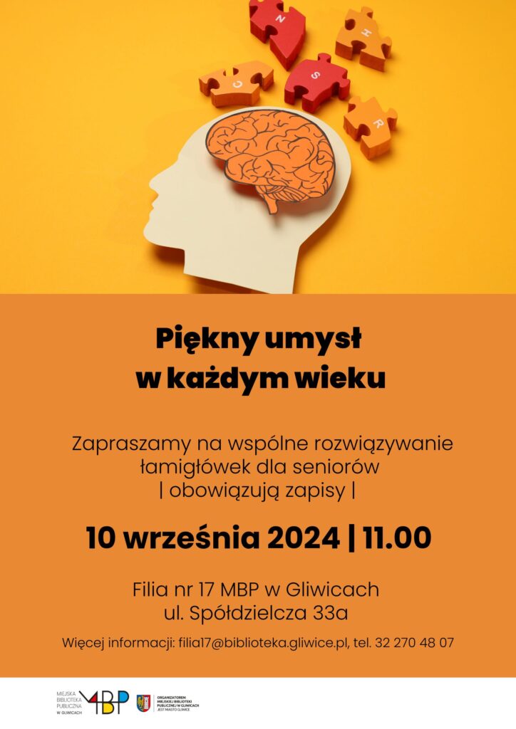 Plakat z informacją o zajęciu dla seniorów