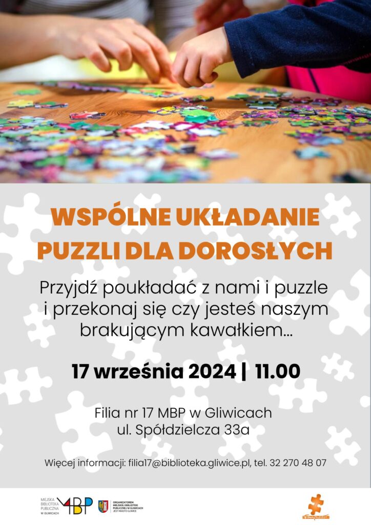 Plakat z informacją o zajęciu dla dorosłych