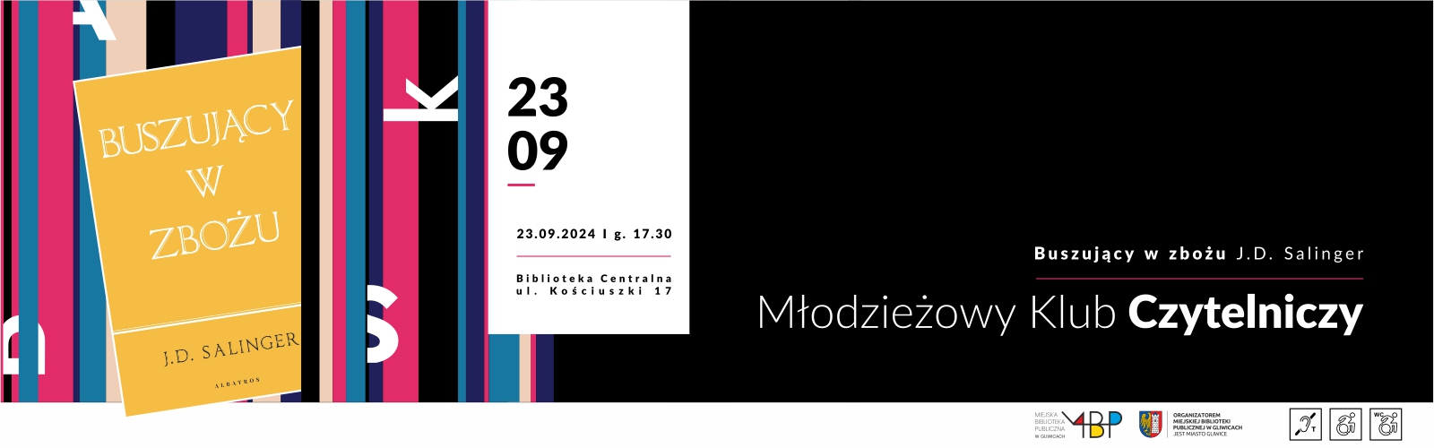 Baner o spotkaniu Młodzieżowego Klubu Czytelnika