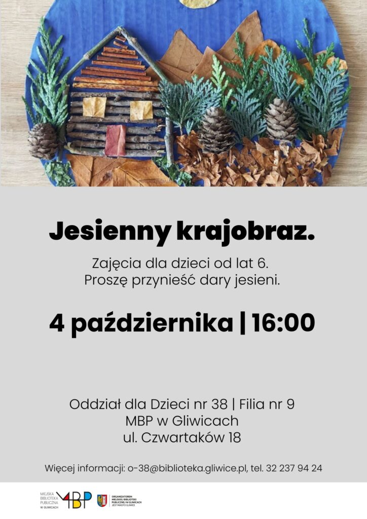 Plakat z informacją o zajęciu dla dzieci