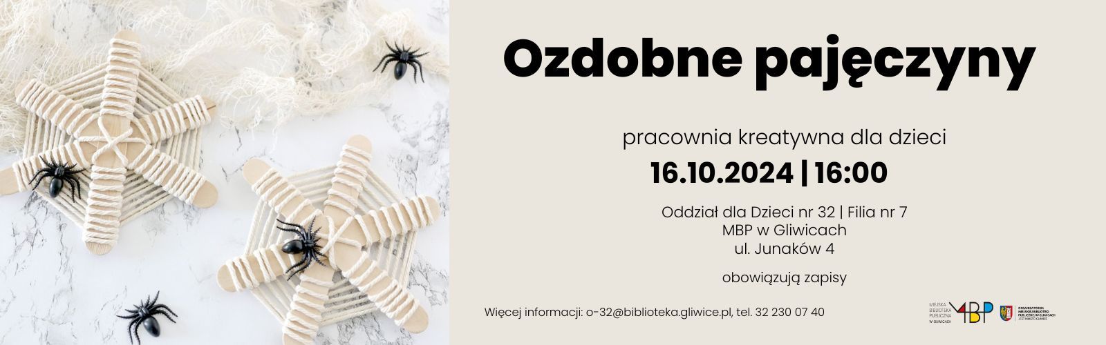 Baner z informacją o pracowni kreatywnej dla dzieci