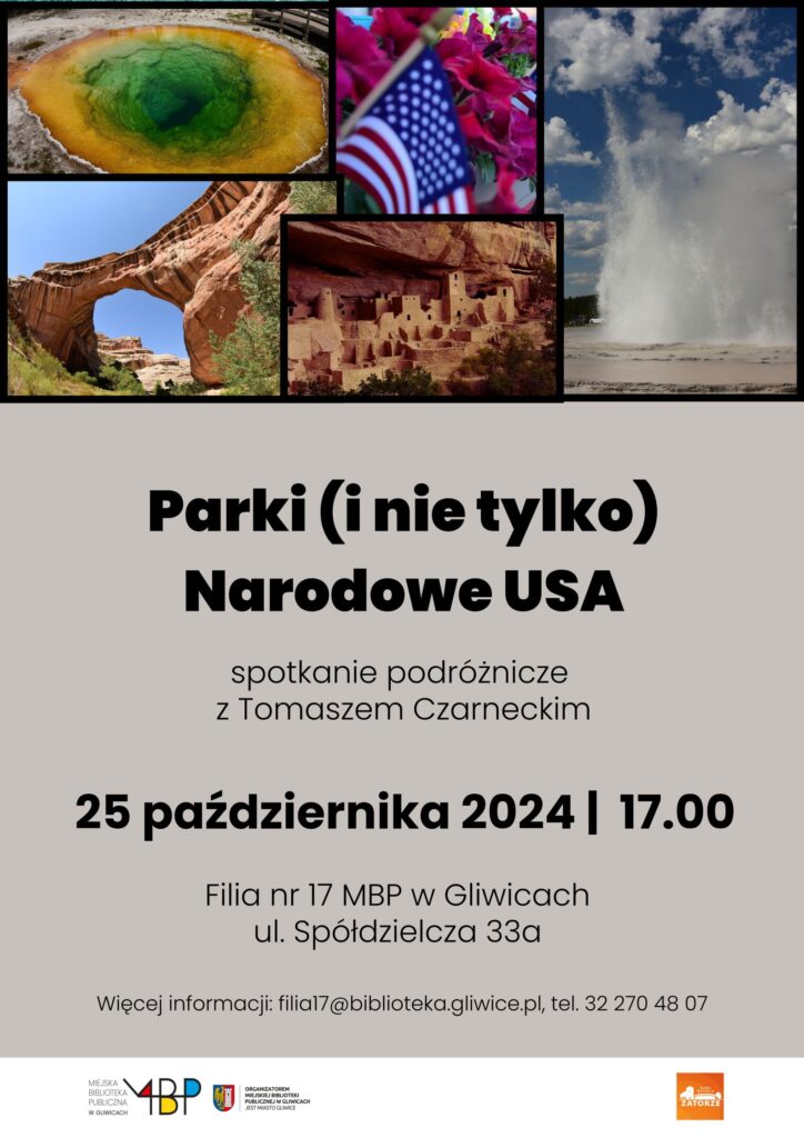 Plakat z informacją o spotkaniu podróżniczym