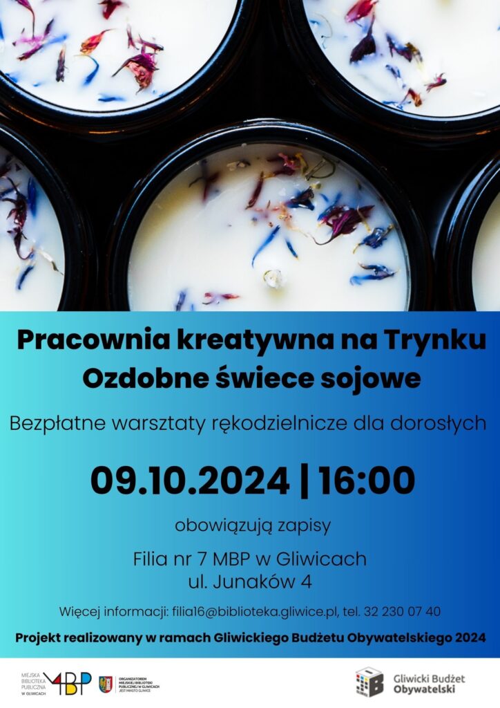 Plakat z informacją o pracowni kreatywnej