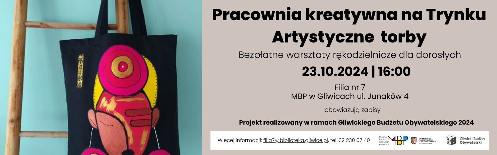 Baner z informacją o pracowni kreatywnej