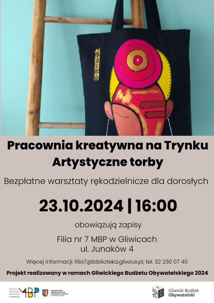 Plakat z informacją o pracowni kreatywnej