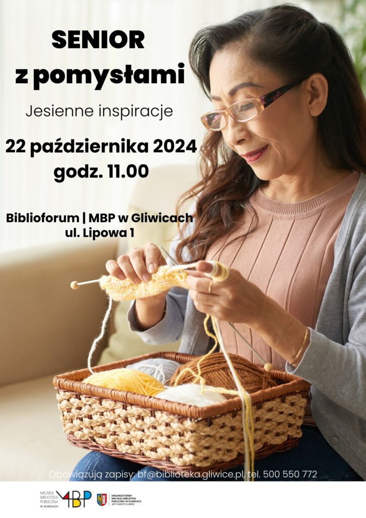 Plakat z informacją o zajęciu dla seniorów