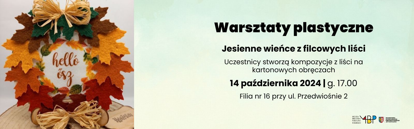 Baner z informacją o warsztacie dla dzieci