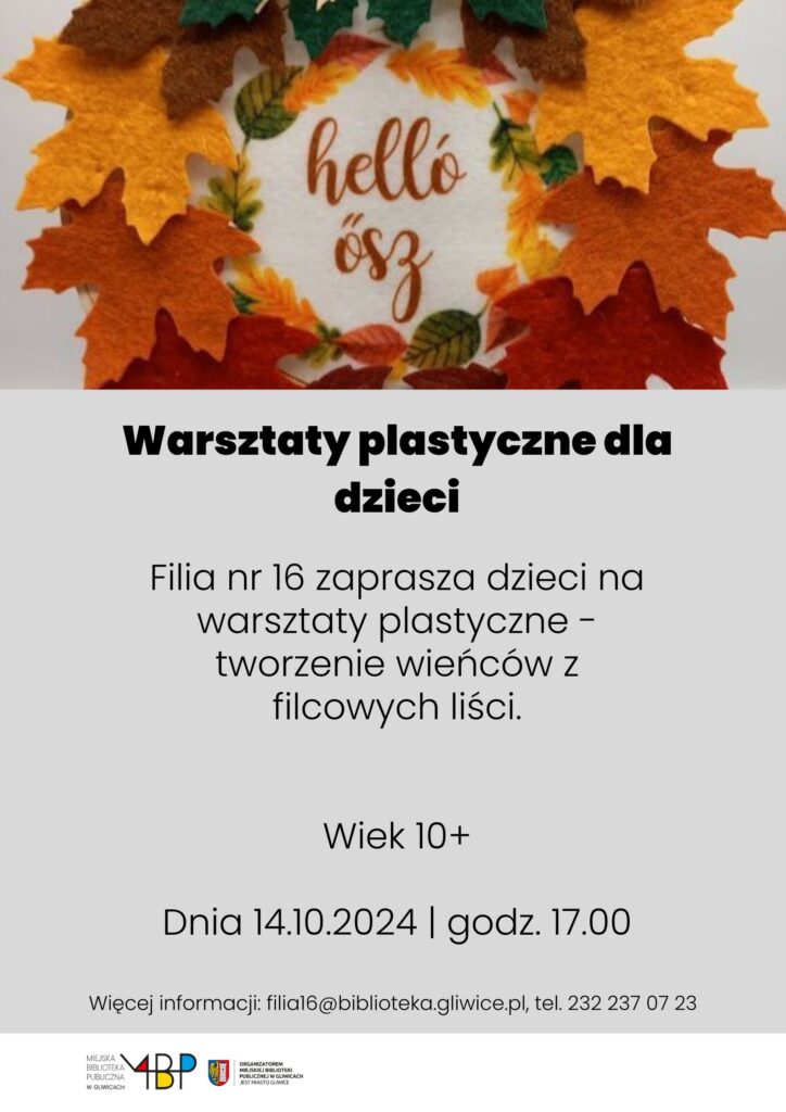 Plakat z informacją o warsztacie dla dzieci