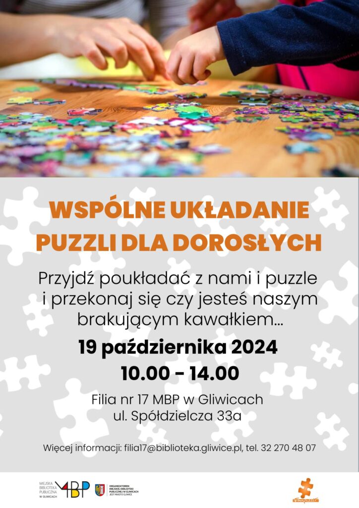 Plakat z informacją o zajęciu dla dorosłych