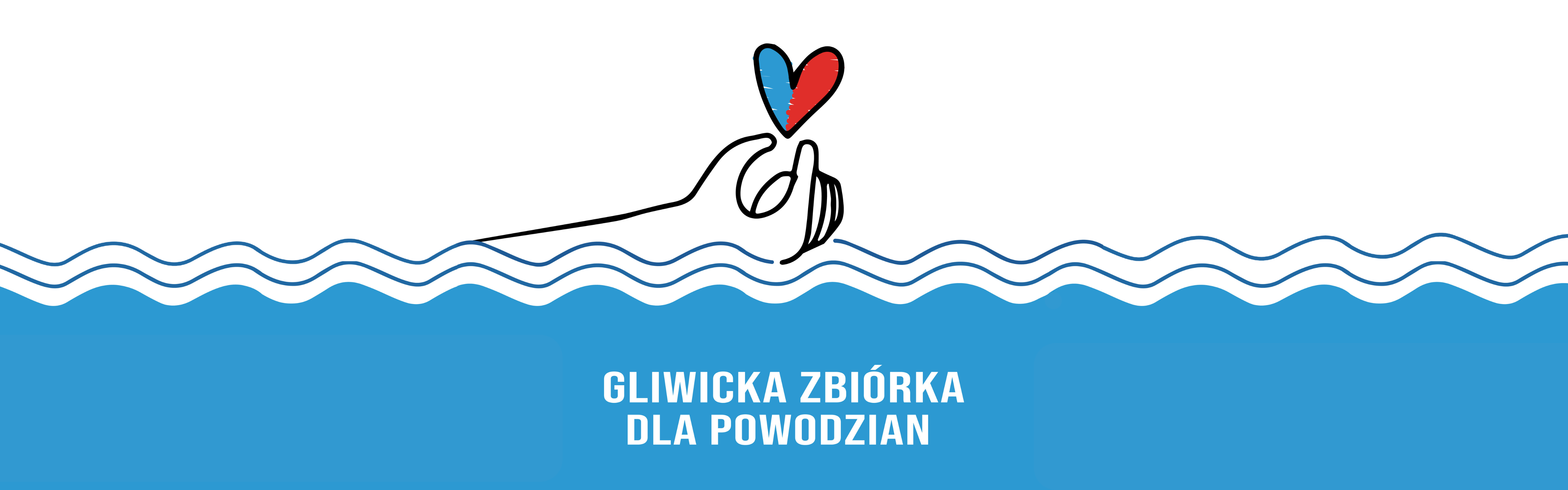 Baner z informacją o zbiórce darów dla powodzian