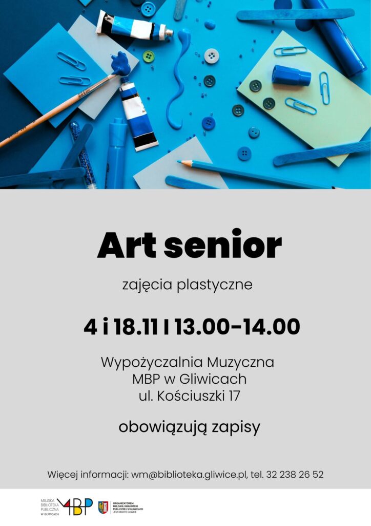 Plakat z informacją o zajęciu dla seniorów