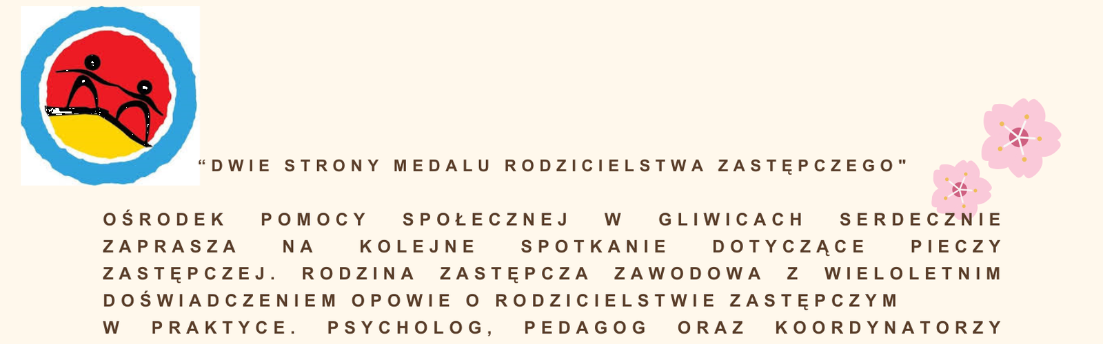 Baner z informacją o spotkaniu dotyczącym pieczy zastępczej