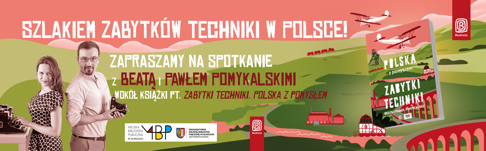 Baner z informacją o spotkaniu autorskim