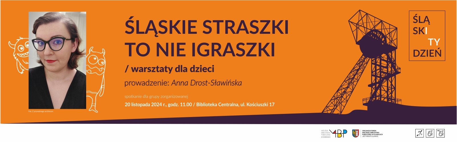 Baner z informacją o warsztacie dla dzieci