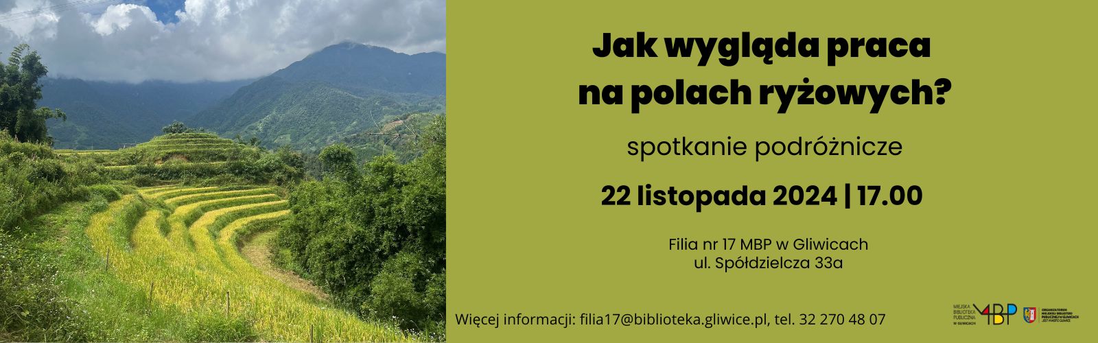 Baner z informacją o spotkaniu podróżniczym