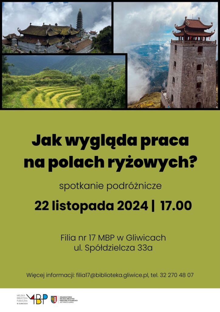 Plakat z informacją o spotkaniu podróżniczym